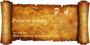 Patera Árpád névjegykártya